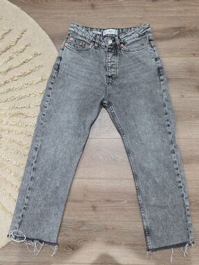 Mango Havana Straight Grey Jeans